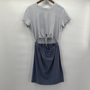 RVCA Dress Womens Medium Blue Fade Out Striped Preppy Coastal‎
